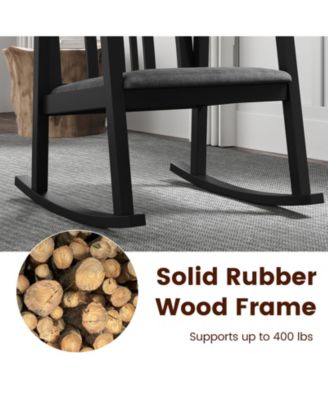 Rocking Chair with Slatted Back and Curved Armrests