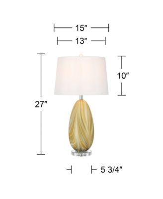 Pablo 27" Tall Modern 3-Way Table Lamp Vortex Finish Art Glass Single Shade Living Room Bedroom Bedside
