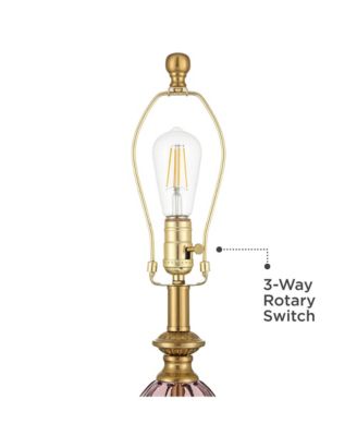 Clarrissa 31 1/2" Tall Fluted Vase Large Traditional End 3-Way Table Lamp  Brass Finish Glass Single Living Room