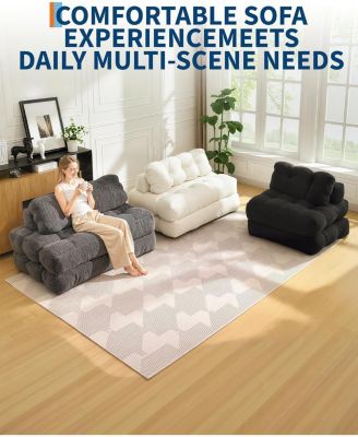 79" Folding Sofa Bed, 3-in-1 Convertible Sleeper Chair with Pillow, Floor Couch