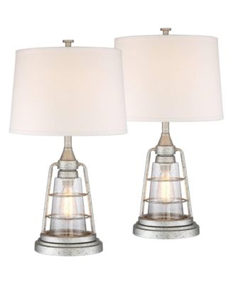Fisher 28 3/4" Tall Lantern Industrial End Table Lamps Set of 2 Night Light