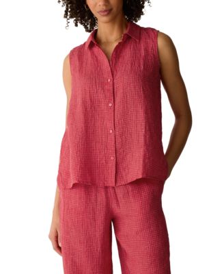 Women's Sleeveless Collared Shirt