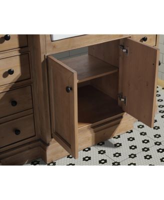 Kelly 84" Bathroom Vanity Weathered Fir, Engineered Quartz Top