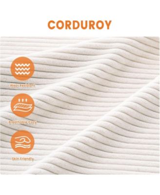 84" Oversized Corduroy Loveseat, Modern Deep Seat 2-Seater Sofa with Wide Arms for Living Room