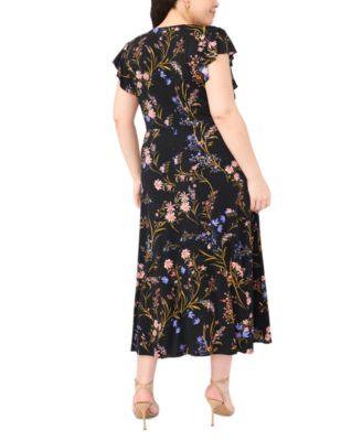 msk midi dresses MSK Women's Short Sleeve Twist Midi Dress