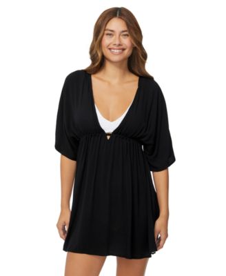 Juniors' Island Plunge V-Neck Cover-Up Tunic