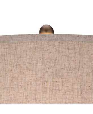 St. Claire 30 3/4" Tall Open Base Large Mid Century Modern End Table Lamps Set of 2 Wood Finish Living Room Bedroom