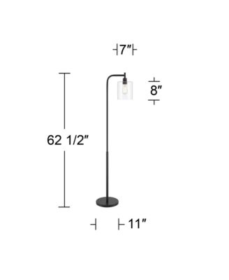 Karis Farmhouse Rustic 62 1/2" Tall Standing Floor Lamps Set of 2 Lights Downbridge Metal Matte Glass Shade