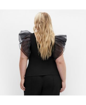 Plus size Sierra Ruffle Sleeve Top