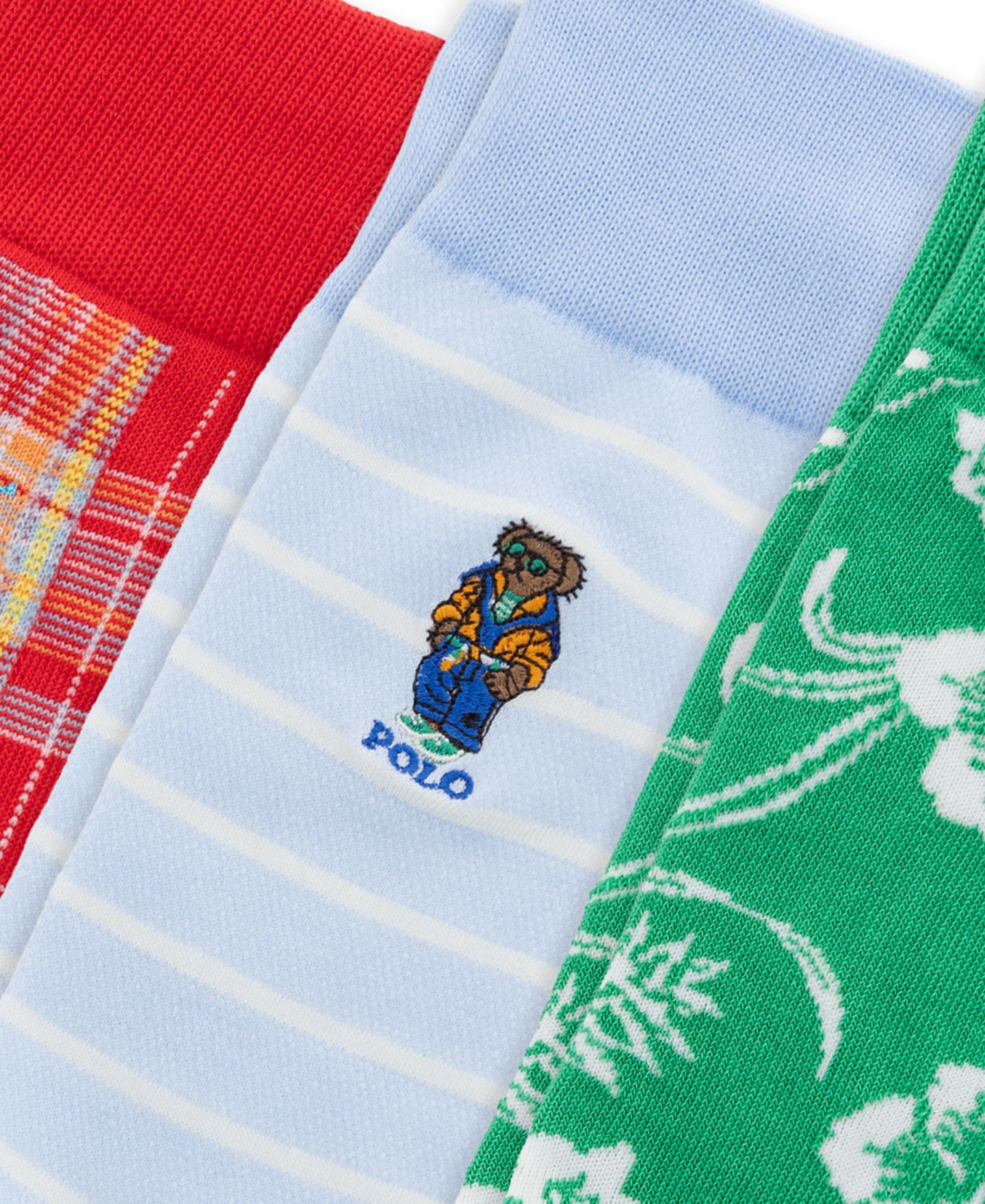Носки Giftbox для мужчин, хлопок, 3 шт. — Polo Ralph Lauren, цвет: Красный / Синий — фото 2