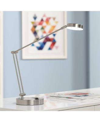 Jarrett 19" High Small Modern Desk Lamps Set of 2 Adjustable LED Satin Nickel Finish Metal Home Office