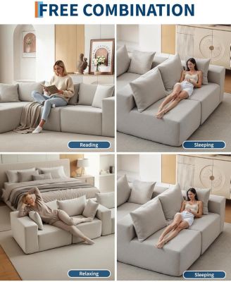 108" Modular Cloud Sectional Sofa, L-Shaped Couch with Chaise, Deep Seat, No Assembly