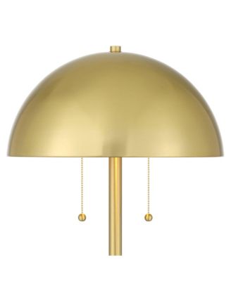 Medbury Mid Century Modern 61 1/2" Tall Standing Floor Lamp Pull Chain Gold Metal Brass Finish Dome Shade