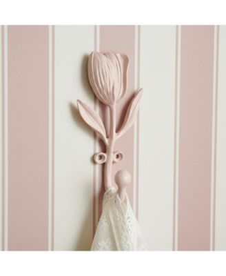 Tulip Decorative Wall Hooks, 2 Pack Metal Wall Mounted Hooks for Clothes, Bags, Towels & Hats