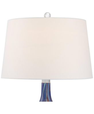 Taylor Contemporary Table Lamp with Round Riser 30 1/2" Tall Art Glass Fabric Drum Shade for Bedroom Living Room Office