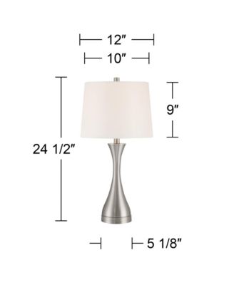 Koncave 24 1/2" High Modern Table Lamps Set of 2 Brushed Nickel Finish Metal Shade Living Room Bedroom