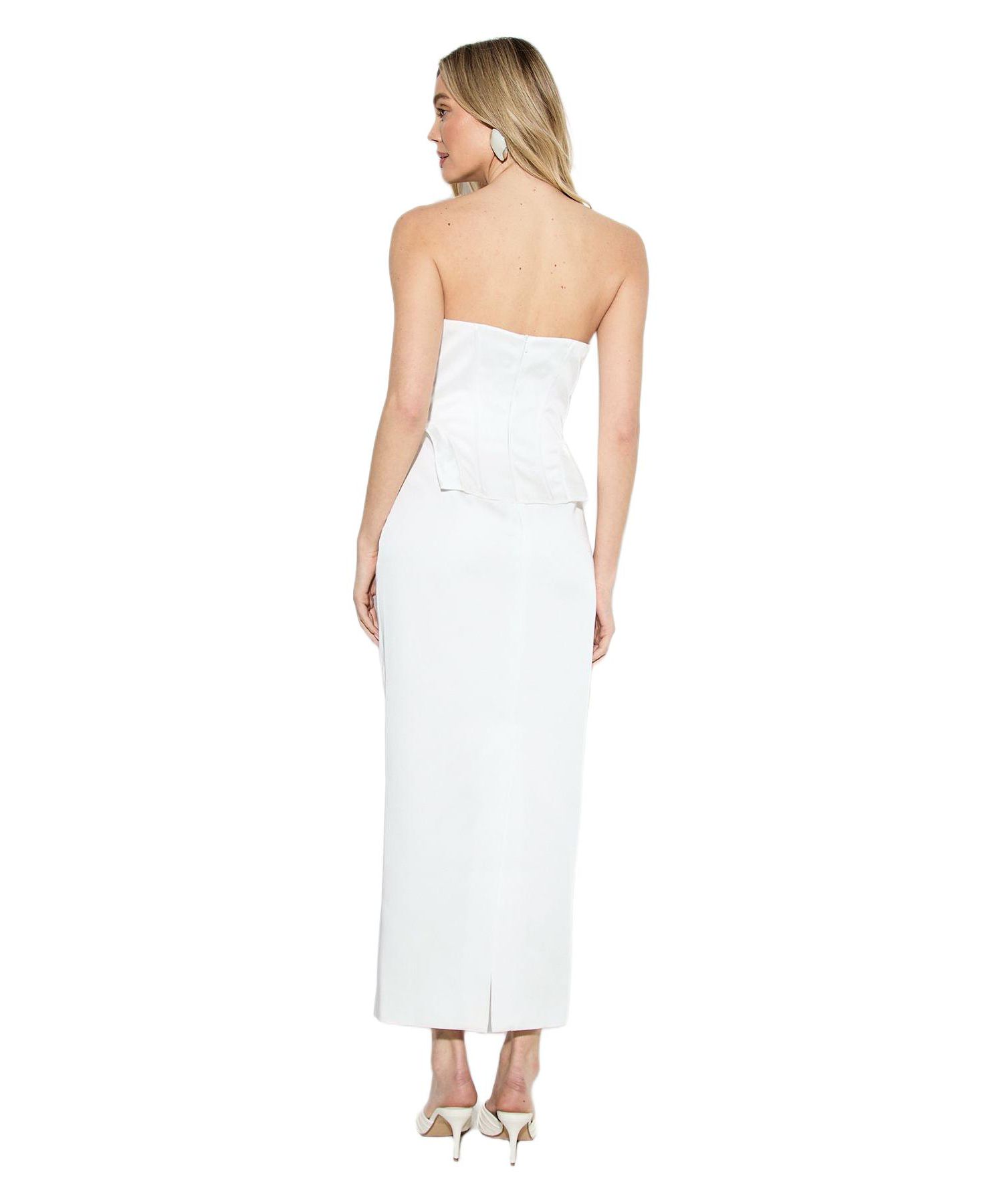 Women's Premium Bonded Satin Corset Midaxi Dress