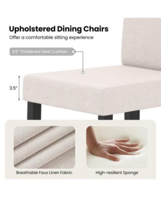 Set of 2 Mid-Century Modern Fabric Upholstered Parson Dining Chairs