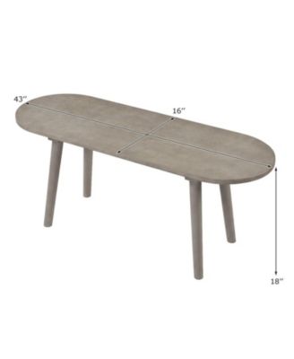 Solid Wood Farmhouse Dining Bench with Rubber Wood Legs
