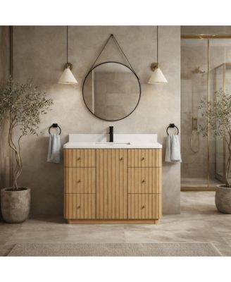 La Jolla 42" Bathroom Vanity Washed Oak