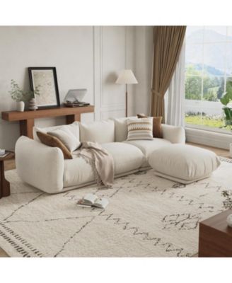 101" L-Shaped Modular Sectional Sofa, Chenille Cloud Couch with Deep Seat