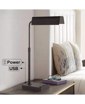 Harris 25 1/2" High Pharmacy Modern Desk Lamp USB Port AC Power Outlet Finish Metal Home Office Charging