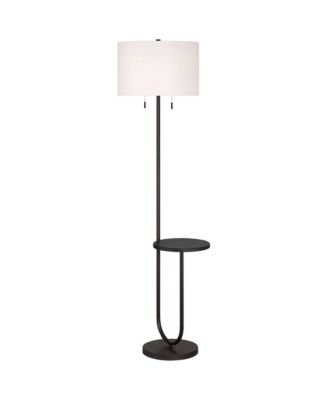 Deva Modern 61" Tall Standing Floor Lamp Side Table Pull Chain Metal Living Room Bedroom House Reading Office