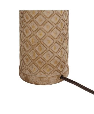 Gisele Cottage Table Lamps 24" High Set of 2 Lattice Column Tapered Drum Shade for Bedroom Living Room Bedside Nightstand Home