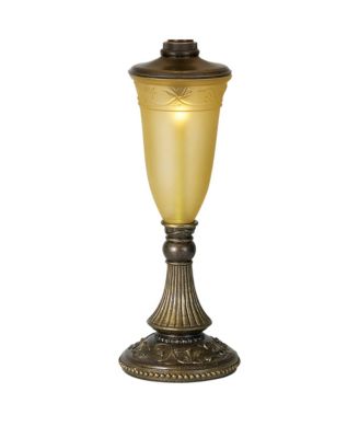 Sorrento Traditional Table Lamp 30" Tall Antique Bronze Glass with USB Dimmer Nightlight Flared Bell Shade