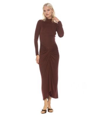 Women's Revel Long Sleeve Draped Skirt Maxi Dress