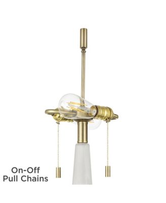 Possini Euro Regina 33" High Glass 2-Light Table Lamp Set of 2