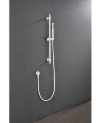 Stainless Steel Slide Bar Grab Rail with Handheld Shower Head and 69-Inch Hose, Shower Hand Sprayer Set