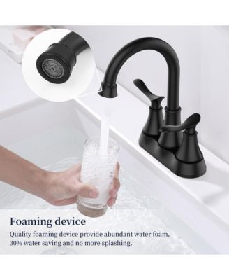2-Handle 4-Inch Matte Bathroom Faucet, Bathroom Vanity Sink Faucets with Pop-up Drain and Supply Hoses