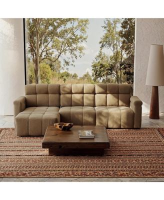4-Piece L-Shaped Sectional Sofa with High Backrest | Premium Chenille Upholstery