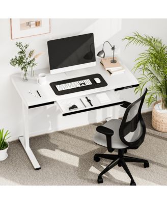 ED2 48"W Electric Adjustable Standing Desk, White (ED2W-E