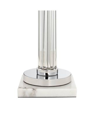 Cadence Modern Table Lamp with Square  Marble Riser 30" Tall Glass Column  Shade for Bedroom Living Room Bedside Office