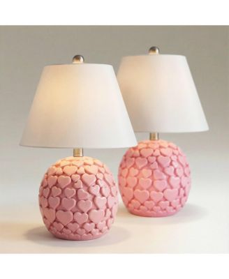 Aurora 17 1/4"H Hearts Ceramic Table Lamp Set of 2 with Dimmer
