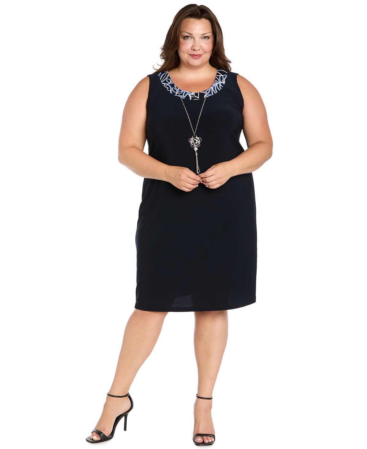 R & M Richards Plus Size Scoop Neck Jacket Dress view 2 — MAYCSS fashion products