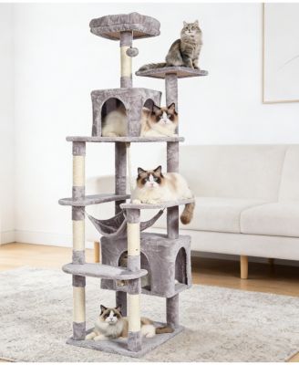 72 Inch Modern Cat Tree Tower with 2 Condos Sisal Scratching Posts Large Activity Center