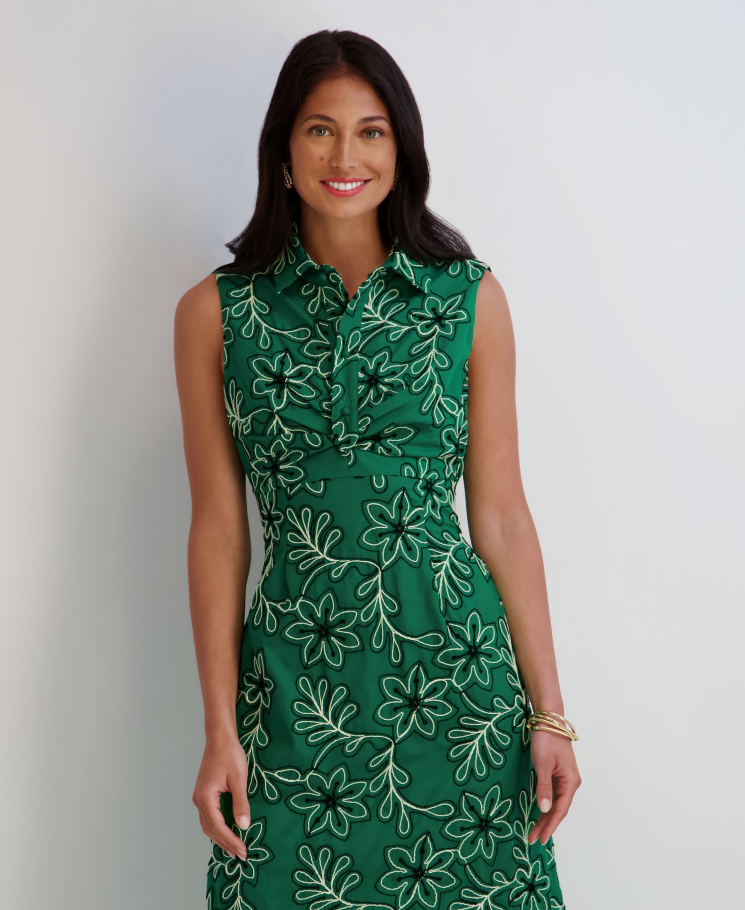 Women's Novelty Corded Woven Collared Midi Dress