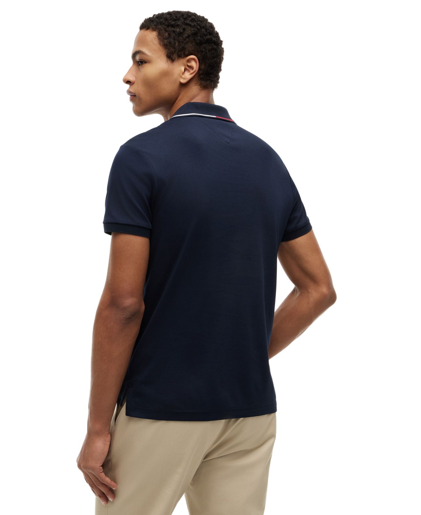Мужское поло Tommy Hilfiger Slim-Fit Smooth Touch Tipped Polo Shirt, цвет: Пустынный небесно-голубой — фото 4