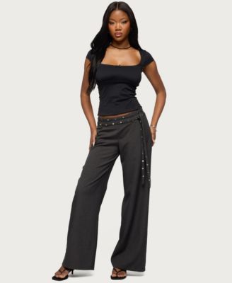 Women's Cruz Double Belt Baggy Tailored Pants