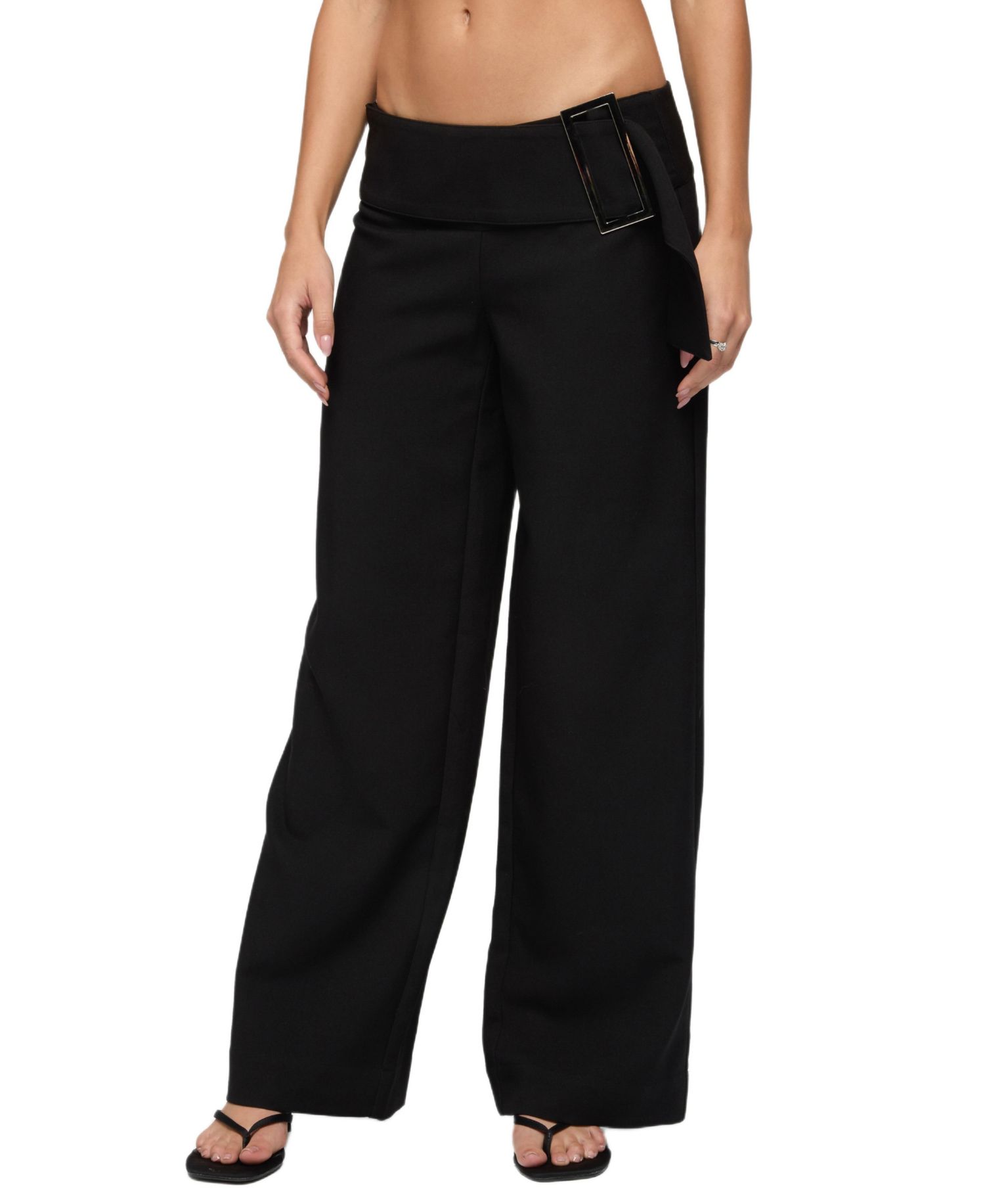 Women's Cerise Buckle Low Rise Baggy Pants