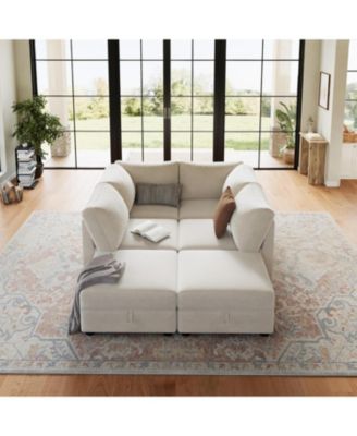 Modular Sectional Sofa-Cloud Sectional Couches- Couch Sectional with Large Storage and Ottoman for Living Room, L-Shape