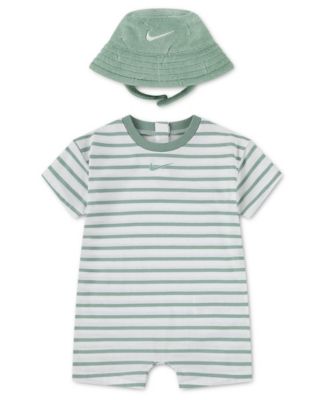 Baby Boys' Short-Sleeve Romper with Bucket Hat
