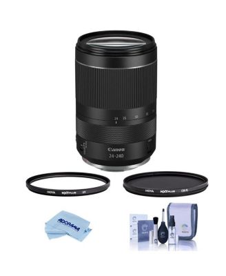 RF 24-240mm f/4-6.3 IS USM Lens, Bundle with Hoya NXT Plus 72mm CPL Filter, 72mm UV Lens Filter and Cleaning Kit