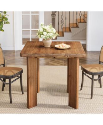 Solid Wood Square Dining Table, 31.5-Inch Farmhouse Small Kitchen Table