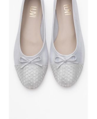 Forever and Always Shoes Copos Leather Bow Cap Toe Ballet Flat