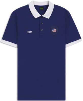 Men's Paddy USA Country Flag Trim Polo Shirt