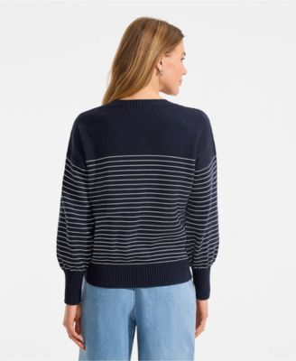 Women's Cotton Drifter Novelty Jacquard Crew Neck Sweater